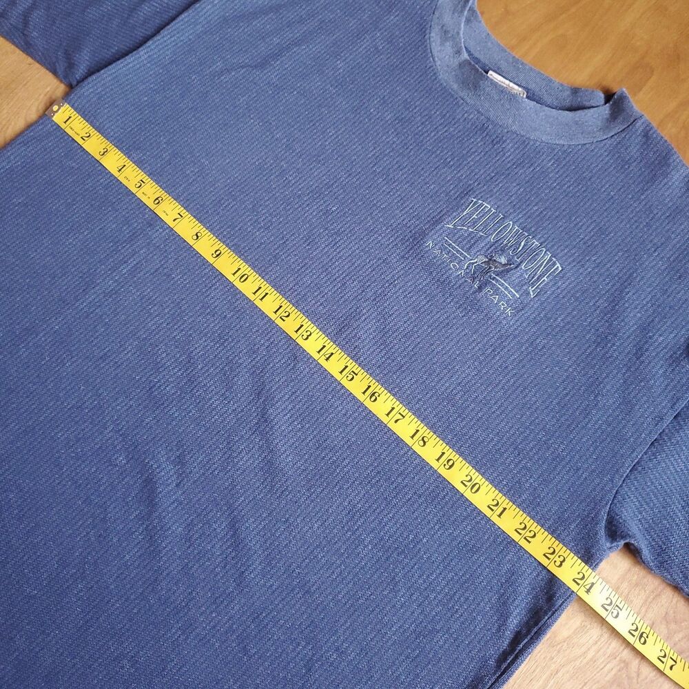Vintage Yellowstone National Park  T Shirt Mens 3X (Fits XL) Blue Stripe Elk - Picture 8 of 8